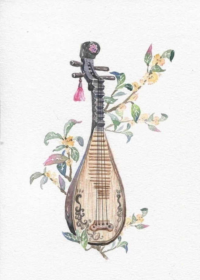 九款唯美古风乐器插画 穿越千年的音韵之美